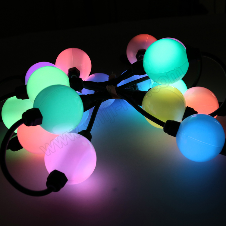 Waterproof Curtain String Lighting 24V 3D 35mm 50mm RGB Pixel LED Ball Strings Light